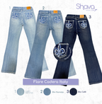 Jean flare tiro bajo Itaty en sus tres colores – Shava Jeans