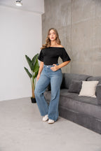 Wide Leg Premium Jaky en Celeste Medio Contaminado