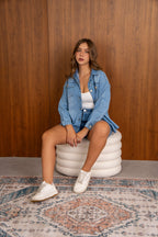 Short Biker en Celeste Medio