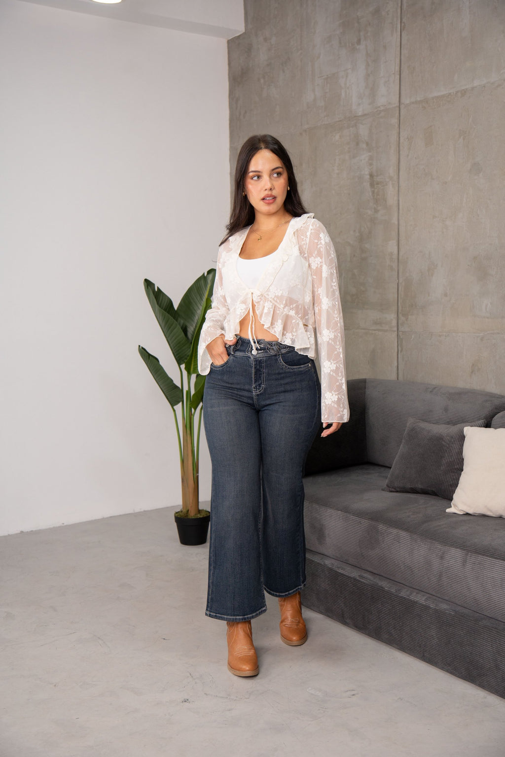 Blusa Encaje Boho en Perla