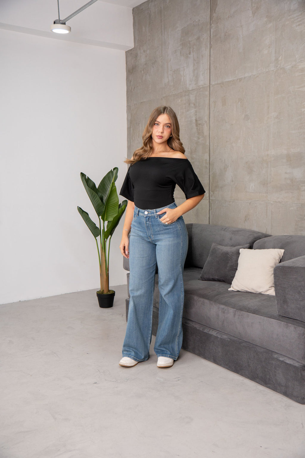 Wide Leg Premium Jaky en Celeste Medio Contaminado