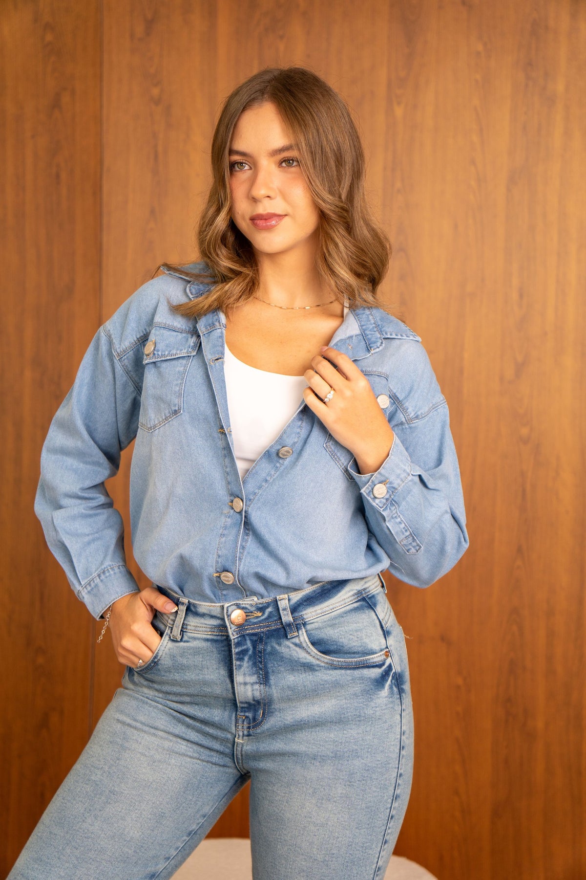 Camisa Corazón Lumi · Celeste Claro Foc